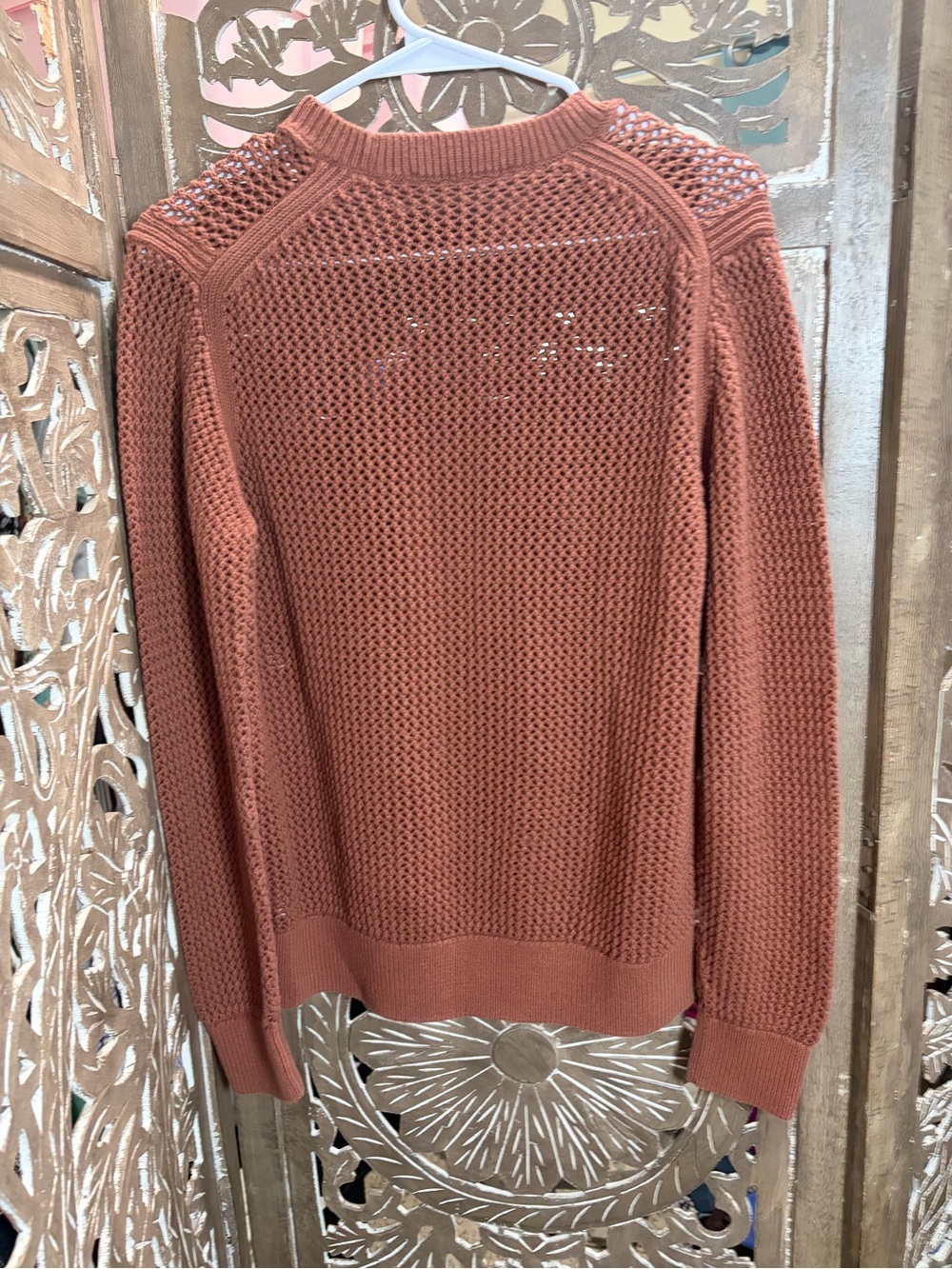 Everlane Textured Crewneck Sweater in Rust - Picture 3 of 4